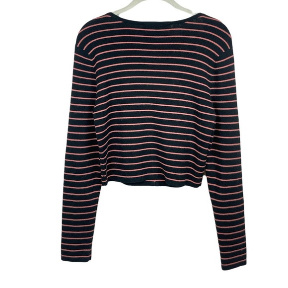 Victoria Secret Cropped Sweater Top Black and Pink St… - Picture 11 of 14